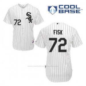 Camiseta Beisbol Hombre Chicago White Sox 72 Carlton Fisk Blanco 1ª Cool Base