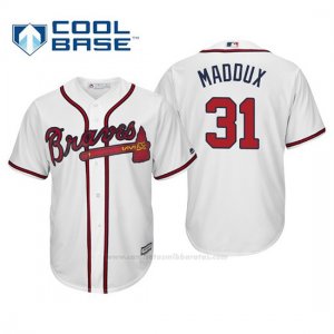 Camiseta Beisbol Hombre Atlanta Braves Greg Maddux Cool Base Majestic Home 2019 Blanco