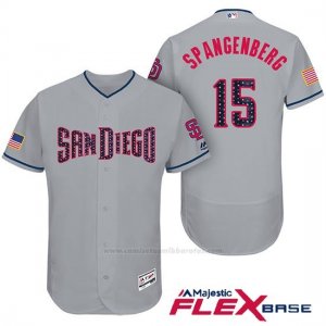 Camiseta Beisbol Hombre San Diego Padres 2017 Estrellas y Rayas Cory Spangenberg Gris Flex Base