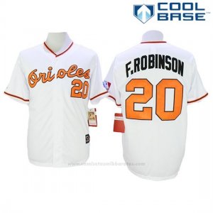 Camiseta Beisbol Hombre Baltimore Orioles 20 Frank Robinson Blanco Cool Base