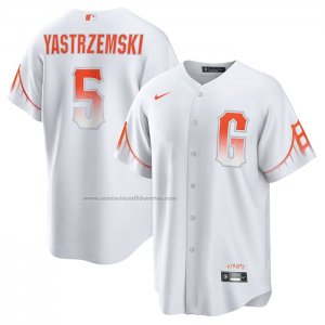 Camiseta Beisbol Hombre San Francisco Giants Mike Yastrzemski 2021 City Connect Replica Blanco