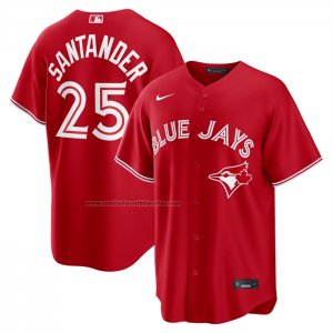 Camiseta Beisbol Hombre Toronto Blue Jays Anthony Santander Dia de Canada Replica Rojo