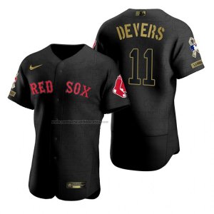 Camiseta Beisbol Hombre Boston Red Sox Rafael Devers Negro 2021 Salute To Service