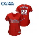 Camiseta Beisbol Mujer Philadelphia Phillies Andrew Mccutchen Cool Base Majestic Alternato Rojo