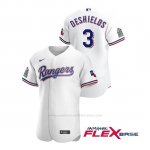 Camiseta Beisbol Hombre Texas Rangers Delino Deshields Autentico 2020 Primera Blanco