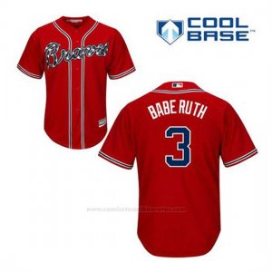 Camiseta Beisbol Hombre Atlanta Braves 3 Babe Ruth Rojo Alterno Cool Base