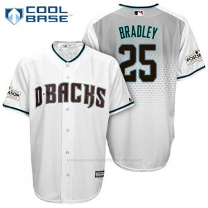 Camiseta Beisbol Hombre Arizona Diamondbacks 2017 Postemporada 25 Archie Bradley Blanco Cool Base