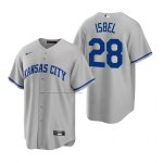 Camiseta Beisbol Hombre Kansas City Royals Kyle Isbel Replica Road Gris