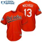 Camiseta Beisbol Hombre Baltimore Orioles 13 Manny Machado Naranja 2017 Entrenamiento de Primavera Cool Base Jugador