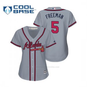 Camiseta Beisbol Mujer Atlanta Braves Freddie Freeman Cool Base Majestic Road 2019 Gris