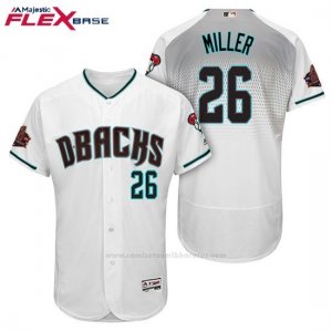 Camiseta Beisbol Hombre Arizona Diamondbacks 26 Shelby Miller Blanco Aqua 1ª 20 Aniversario Flex Base