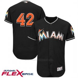 Camiseta Beisbol Hombre Miami Marlins Jackie Robinson Negro Flex Base