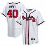 Camiseta Beisbol Hombre Atlanta Braves Reynaldo Lopez Primera Replica Blanco