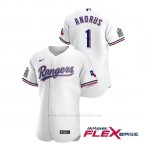 Camiseta Beisbol Hombre Texas Rangers Elvis Andrus Autentico 2020 Primera Blanco