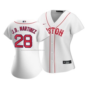 Camiseta Beisbol Mujer Boston Red Sox J.d. Martinez 2021 Replica Blanco