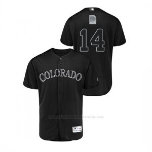 Camiseta Beisbol Hombre Colorado Rockies Tony Wolters 2019 Players Weekend Autentico Negro