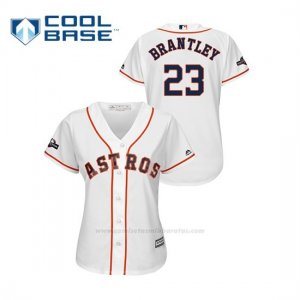 Camiseta Beisbol Mujer Houston Astros Michael Brantley 2019 Postseason Cool Base Blanco