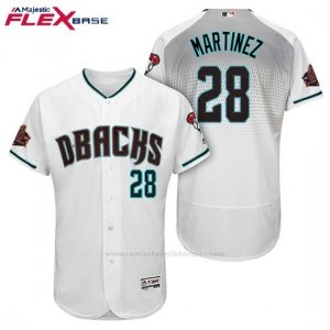 Camiseta Beisbol Hombre Arizona Diamondbacks 28 Jd Martinez Blanco Aqua 1ª 20 Aniversario Flex Base