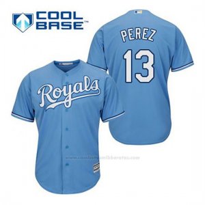 Camiseta Beisbol Hombre Kansas City Royals Salvador Perez 13 Powder Azul Alterno Cool Base
