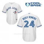 Camiseta Beisbol Hombre Toronto Blue Jays Ricky Romero 24 Blanco 1ª Cool Base