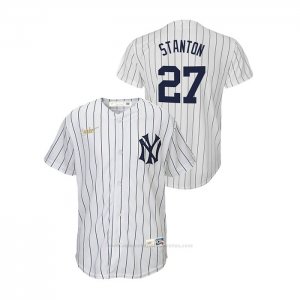 Camiseta Beisbol Nino New York Yankees Giancarlo Stanton Cooperstown Collection Primera Blanco