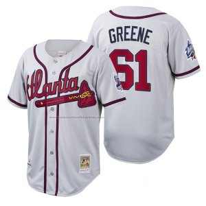 Camiseta Beisbol Hombre Atlanta Braves Shane Greene Cooperstown Collection Autentico Blanco