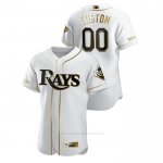 Camiseta Beisbol Hombre Tampa Bay Rays Personalizada Golden Edition Authentic Blanco