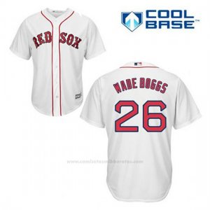 Camiseta Beisbol Hombre Boston Red Sox 26 Wade Boggs Blanco 1ª Cool Base
