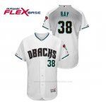 Camiseta Beisbol Hombre Arizona Diamondbacks Robbie Ray 150th Aniversario Patch Autentico Flex Base Blanco