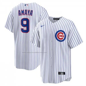 Camiseta Beisbol Hombre Chicago Cubs Miguel Amaya Primera Replica Blanco