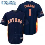 Camiseta Beisbol Hombre Houston Astros 2017 World Series Campeones Carlos Correa Azul Cool Base