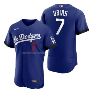Camiseta Beisbol Hombre Los Angeles Dodgers Julio Urias 2021 City Connect Autentico Azul