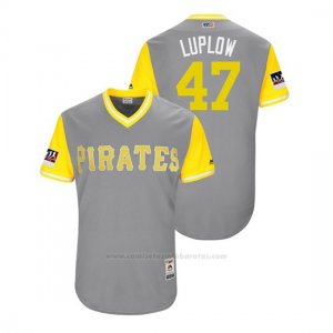 Camiseta Beisbol Hombre Pittsburgh Pirates Jordan Luplow 2018 Llws Players Weekend Luplow Gris