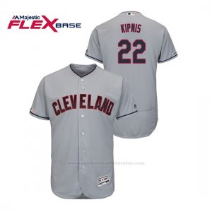 Camiseta Beisbol Hombre Cleveland Indians Jason Kipnis 150th Aniversario Patch Flex Base Gris