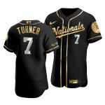 Camiseta Beisbol Hombre Washington Nationals Trea Turner Golden Edition Autentico Negro Oro