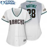 Camiseta Beisbol Mujer Arizona Diamondbacks 2017 Postemporada 28 Jd Martinez Blanco Cool Base