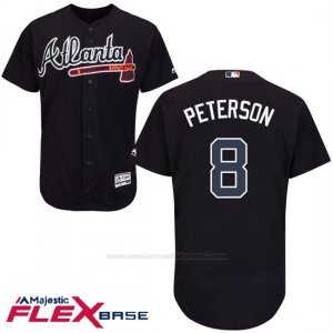 Camiseta Beisbol Hombre Atlanta Braves 8 Jace Peterson Azul Autentico Coleccion Flex Base