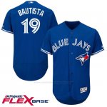 Camiseta Beisbol Hombre Toronto Blue Jays Jose Bautista 19 Azul Flex Base Autentico Coleccion Jugador