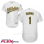 Camiseta Beisbol Hombre Oakland Athletics Billy Burns Blanco Autentico Coleccion Flex Base Custom