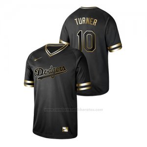 Camiseta Beisbol Hombre Los Angeles Dodgers Justin Turner 2019 Golden Edition Negro