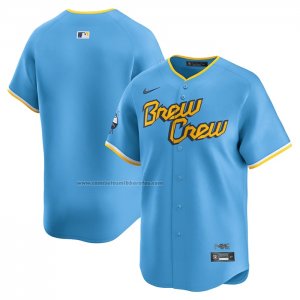 Camiseta Beisbol Hombre Milwaukee Brewers City Connect Limited Azul