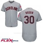 Camiseta Beisbol Hombre Cleveland Indians 30 Tyler Naquin Gris Flex Base