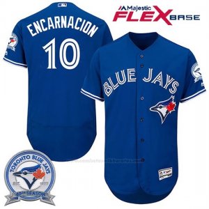 Camiseta Beisbol Hombre Toronto Blue Jays Edwin Encarnacion 10 Flex Base 40 Aniversario