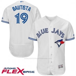 Camiseta Beisbol Hombre Toronto Blue Jays Jose Bautista Autentico Coleccion Blanco Flex Base