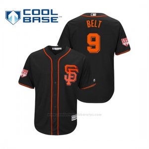 Camiseta Beisbol Hombre San Francisco Giants Brandon Belt Cool Base Entrenamiento de Primavera 2019 Negro