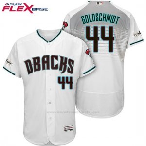 Camiseta Beisbol Hombre Arizona Diamondbacks 2017 Postemporada 44 Paul Goldschmidt Blanco Flex Base