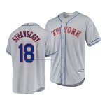 Camiseta Beisbol Hombre New York Mets Darryl Strawberry Cool Base Road Gris