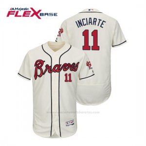 Camiseta Beisbol Hombre Atlanta Braves Ender Inciarte Flex Base Autentico Collezione Alternato 2019 Crema