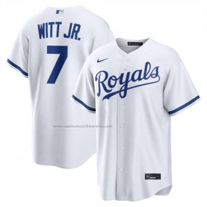 Camiseta Beisbol Hombre Kansas City Royals Bobby Witt Jr Primera Replica Blanco