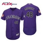 Camiseta Beisbol Hombre Colorado Rockies German Marquez Flex Base Entrenamiento de Primavera 2019 Violeta